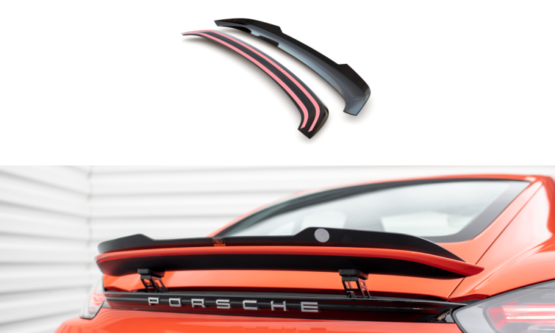 Maxton Spoiler CAP für Porsche 718 Cayman 982c schwarz Hochglanz PO-CA-718-CAP1-G