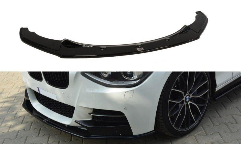 Maxton Front Ansatz für BMW 1er F20/F21 M-Power (vor Facelift) schwarz Hochglanz BM-1-F20-M-FD1-G