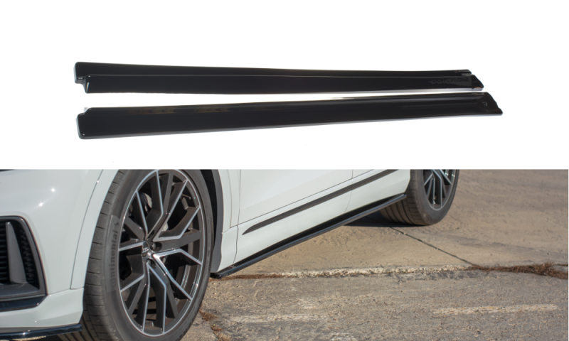 Maxton Seitenschweller Ansatz für Audi Q8 S-line schwarz Hochglanz AU-Q8-1-SLINE-SD1-G