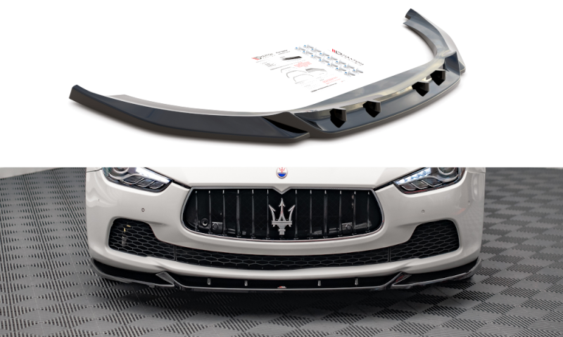 Maxton Front Ansatz V.1 für Maserati Ghibli Mk3 schwarz Hochglanz MA-GH-1-FD1-G