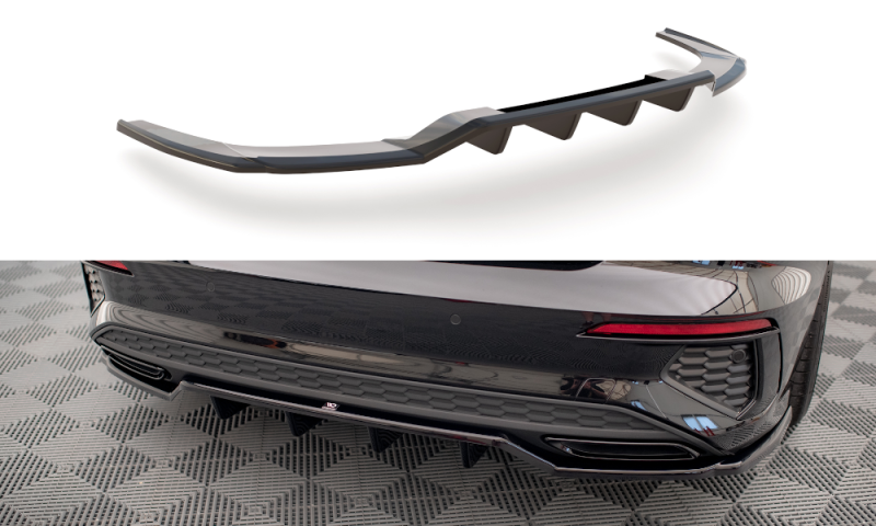 Maxton Mittlerer Diffusor Heck Ansatz DTM Look für Audi A3 S-Line Limousine 8Y schwarz Hochglanz AU-A3-8Y-SLINE-S-RD1G+RD2-G