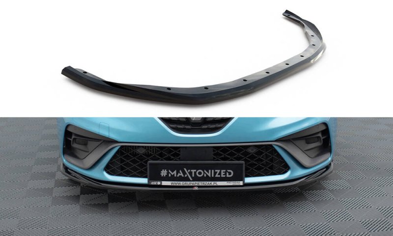 Maxton Front Ansatz V.2 Renault Clio R.S. Line Mk5 schwarz Hochglanz RE-CL-5-RSLINE-FD2-G