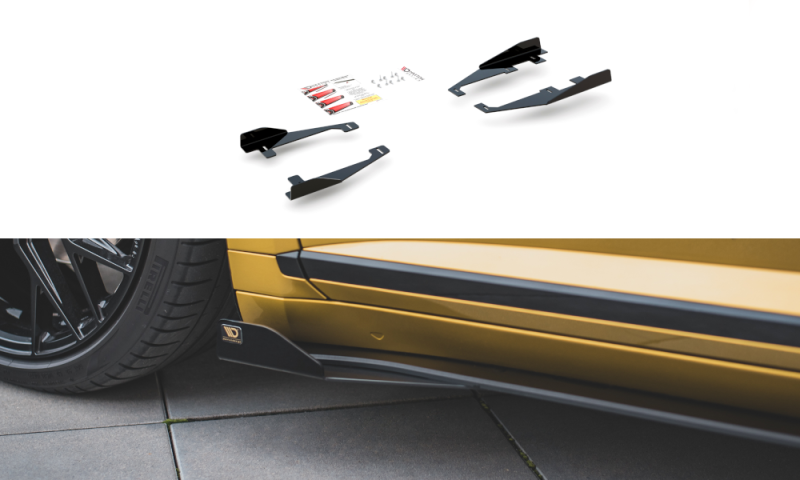 Maxton Side Flaps Volkswagen Arteon R-Line schwarz Hochglanz VWAR1RLINECNC-SF1-G