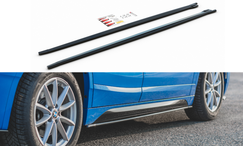 Maxton Seitenschweller Ansatz für BMW X2 F39 M-Paket schwarz Hochglanz BM-X2-39-MPACK-SD1-G