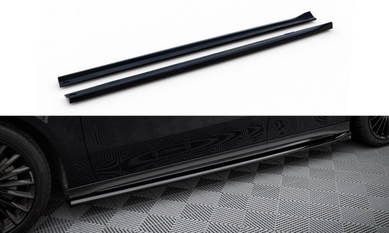 Maxton Seitenschweller Ansatz Mercedes-AMG A35 W177 Facelift schwarz Hochglanz ME-A-177F-35-SD1-G