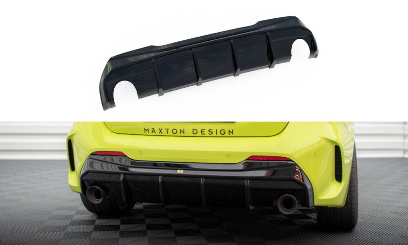 Maxton Diffusor Heck Ansatz V.3 BMW 1er F40 M-Paket/ M135i (Version mit Einzelauspuff auf zwei Seiten) BM-1-40-MPACK-RS3GO_O