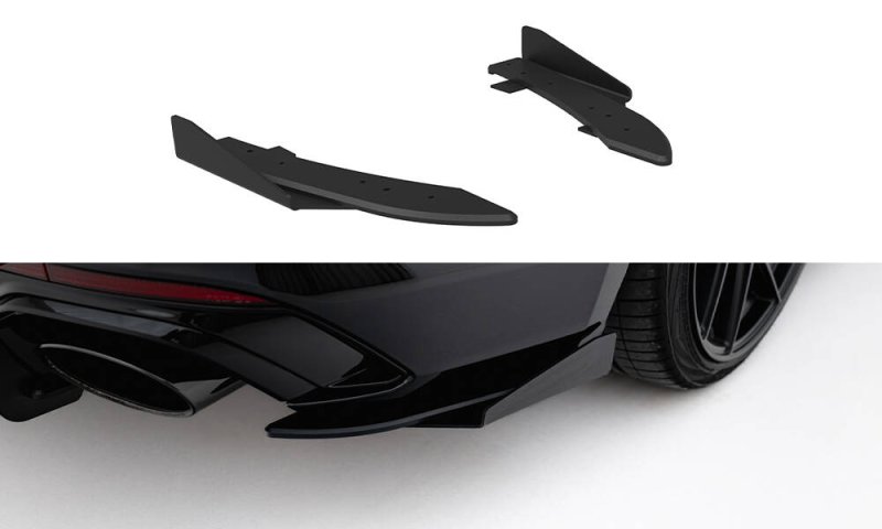 Maxton Street Pro Heck Ansatz Flaps Diffusor + Flaps Ford Audi RS5 Sportback F5 schwarz Hochglanz AURS52SBCNC-RSD1B+RSF1-G