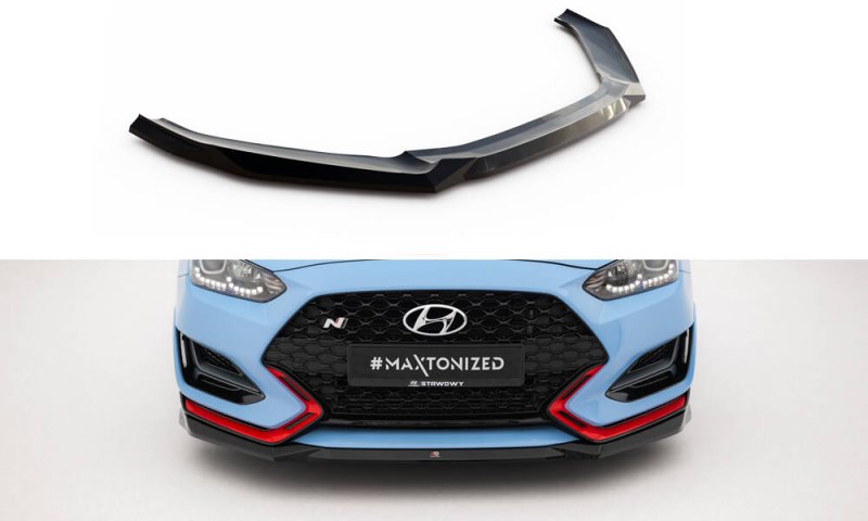 Maxton Front Ansatz V.1 Hyundai Veloster N Mk2 schwarz Hochglanz HY-VE-2-N-FD1-G