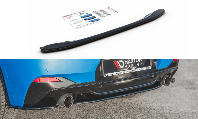 Maxton Mittlerer Diffusor Heck Ansatz für BMW X2 F39 M-Paket schwarz Hochglanz BM-X2-39-MPACK-RD1-G