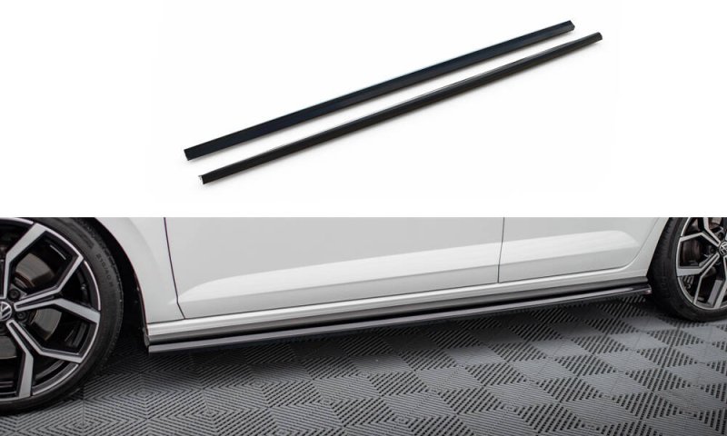 Maxton Seitenschweller Ansatz VW Polo AW GTI Facelift schwarz Hochglanz VW-PO-6F-GTI-SD1-G