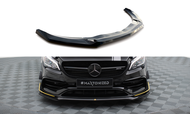 Maxton Front Ansatz V.3 Mercedes-AMG CLA 45 Aero C117 Facelift schwarz Hochglanz ME-CLA-117-45-AMG-AERO-FD1-G