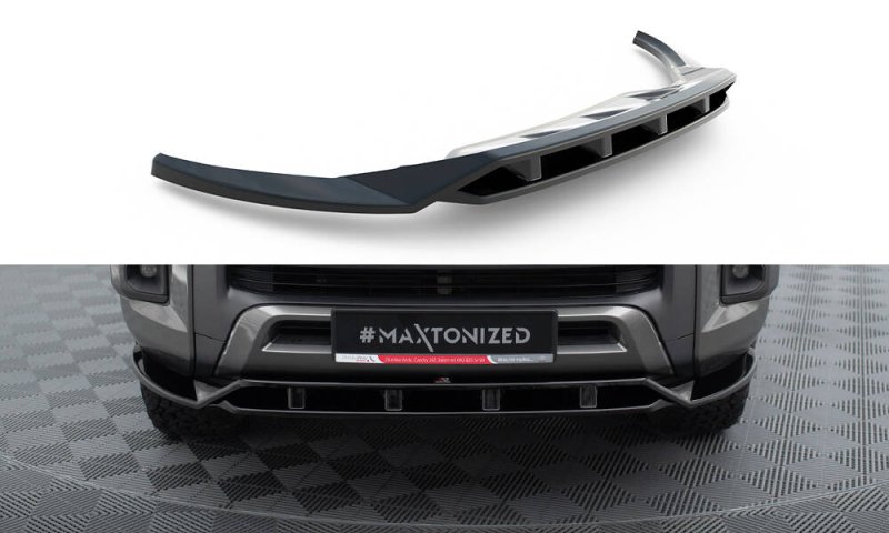 Maxton Front Ansatz Toyota Hilux Invincible Mk8 Facelift schwarz Hochglanz TO-HI-8-INV-FD1G+FD1R-G