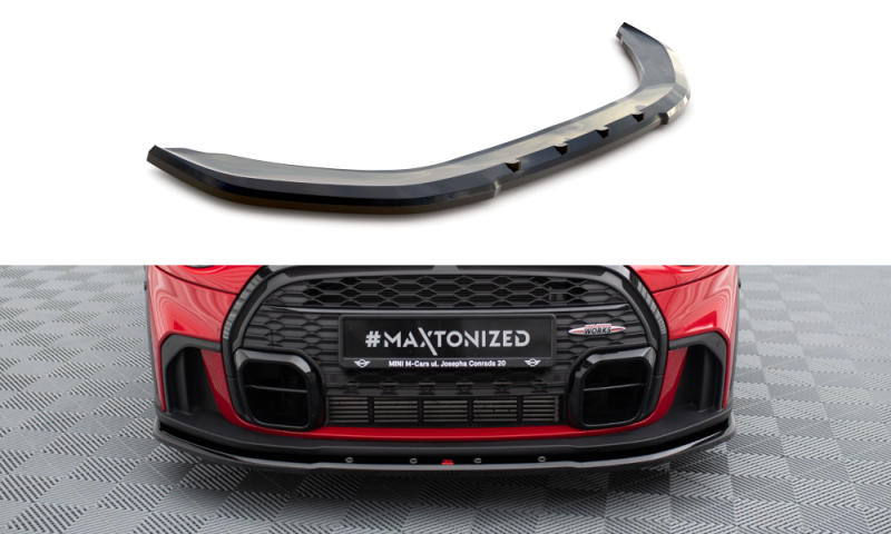 Maxton Front Ansatz V.1 für Mini Cooper S John Cooper Works F56 Facelift schwarz Hochglanz MC-3F-56-JCW-5D-FD1-G