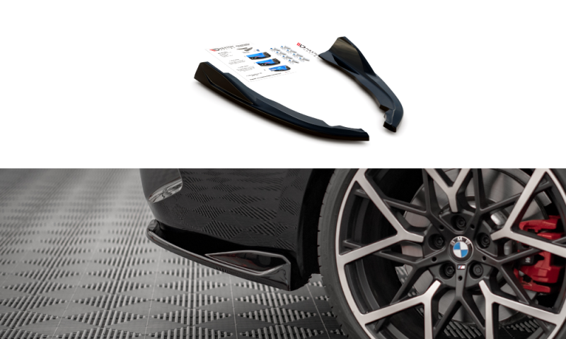 Maxton Heck Ansatz Flaps Diffusor V.2 für BMW 4er M-Paket G22 schwarz Hochglanz BM-4-G22-MPACK-RSD2-G