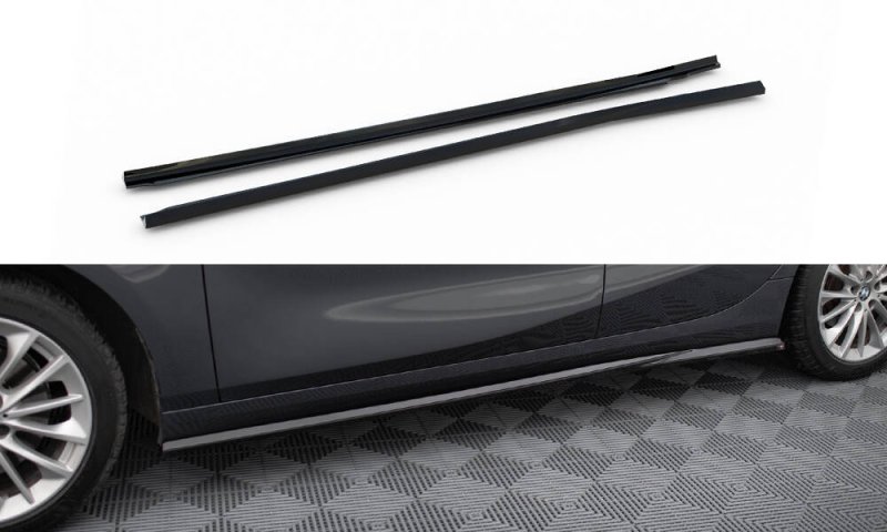 Maxton Seitenschweller Ansatz BMW 1er F40 schwarz Hochglanz BM-1-40-SD1-G