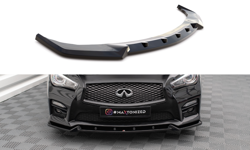 Maxton Front Ansatz V.2 für Infiniti Q50 S Mk1 schwarz Hochglanz IN-Q50S-1-FD2-G