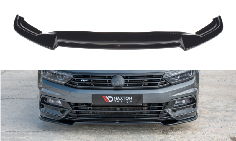 Maxton Front Ansatz V.2 für Volkswagen Passat R-Line B8 schwarz Hochglanz VW-PA-B8-RLINE-FD2-G