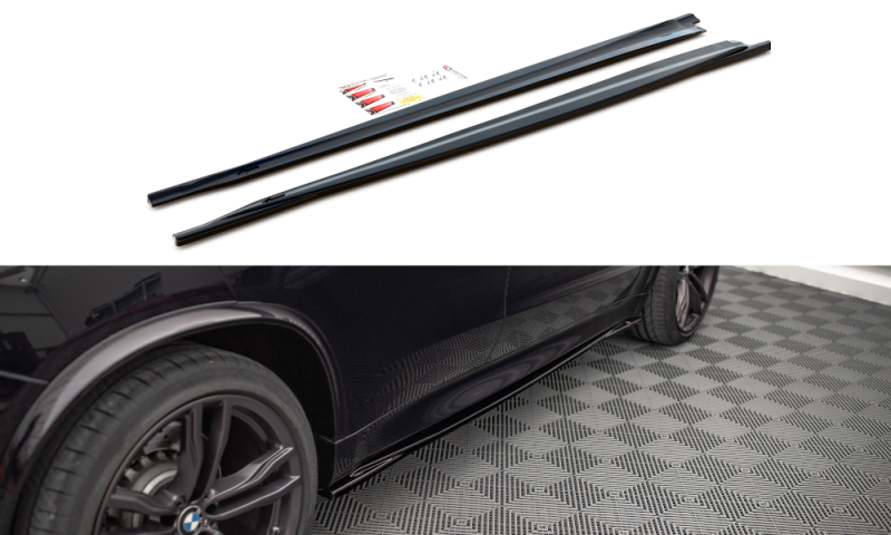 Maxton Seitenschweller Ansatz für BMW X5 M F15 schwarz Hochglanz BM-X5M-15-SD1-G