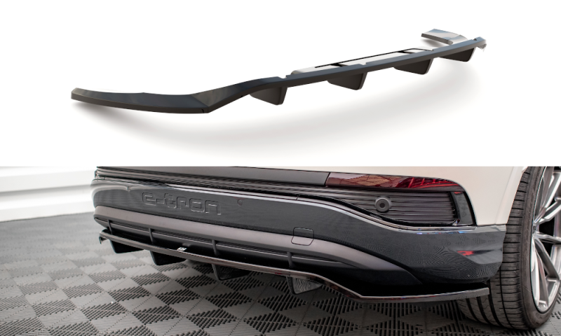 Maxton Mittlerer Diffusor Heck Ansatz DTM Look für Audi Q4 e-tron Sportback Mk1 schwarz Hochglanz AU-Q4-ETRON-1-SB-RD1G+RD2-G