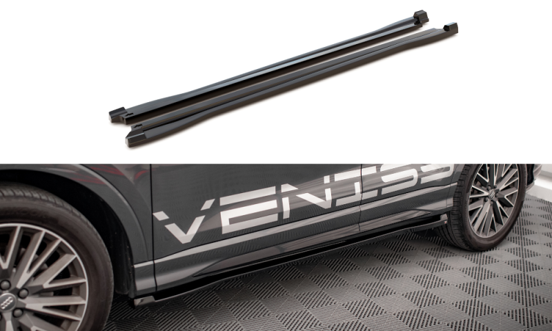 Maxton Seitenschweller Ansatz für Audi Q3 S-Line F3 schwarz Hochglanz AU-Q3-2-SLINE-SD1-G