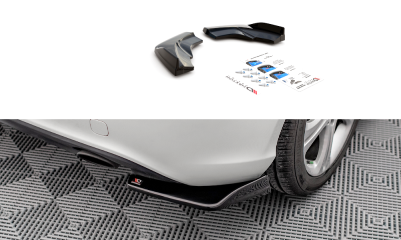 Maxton Heck Ansatz Flaps Diffusor V.1 für Mercedes-Benz A W176 schwarz Hochglanz ME-A-176-RSD1-G