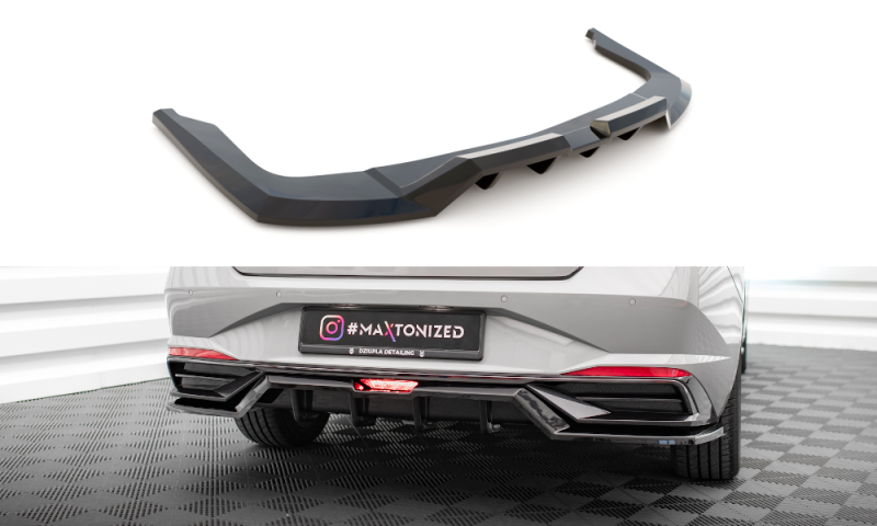 Maxton Mittlerer Diffusor Heck Ansatz DTM Look für Hyundai Elantra Mk7 schwarz Hochglanz HY-EL-7-RD1G+RD2-G