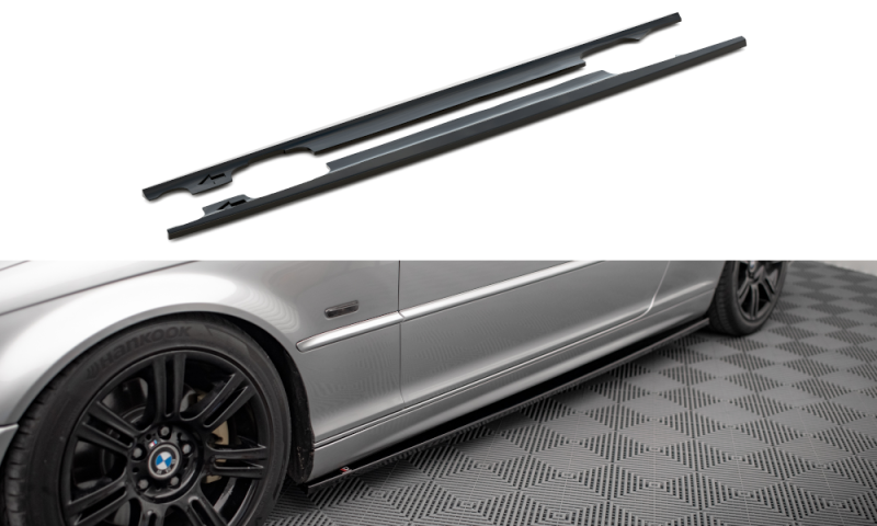 Maxton Seitenschweller Ansatz BMW 3er Coupe E46 schwarz Hochglanz BM-3-46-C-SD1-G