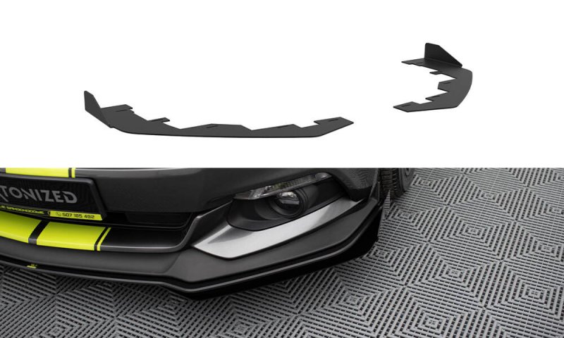 Maxton Front Flaps Ford Mustang GT Mk6 schwarz Hochglanz FOMU6GTCNC-FSF1-G