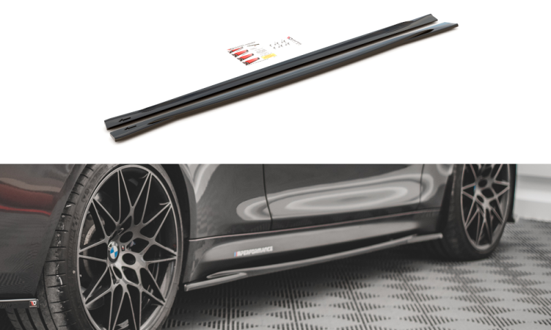 Maxton Seitenschweller Ansatz für BMW M4 F82 schwarz Hochglanz BM-4-82-M-SD1-G