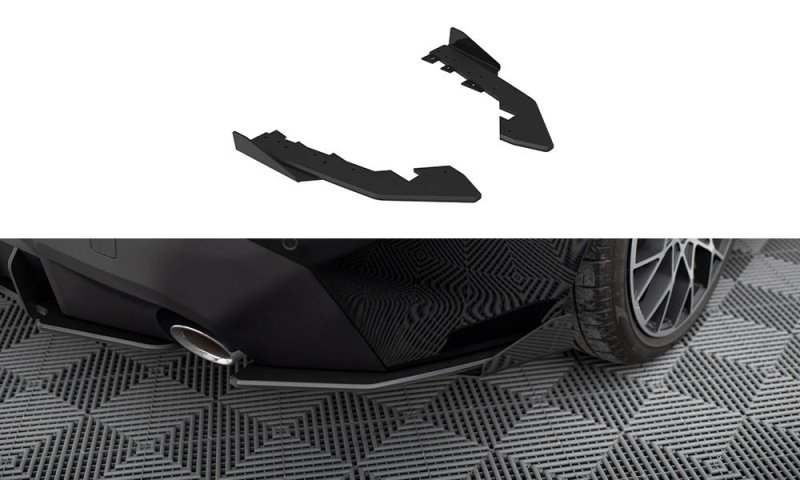 Maxton Street Pro Heck Ansatz Flaps Diffusor + Flaps BMW 2 Coupe G42 schwarz Hochglanz BM2G42CNC-RSD1B+RSF1-G