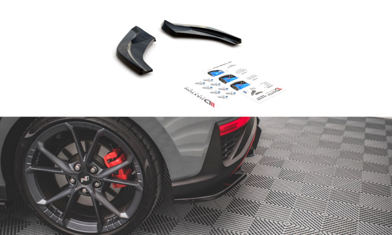 Maxton Heck Ansatz Flaps Diffusor V.2 für Hyundai I30 N Hatchback Mk3 Facelift schwarz Hochglanz HY-I30-3F-N-RSD2-G