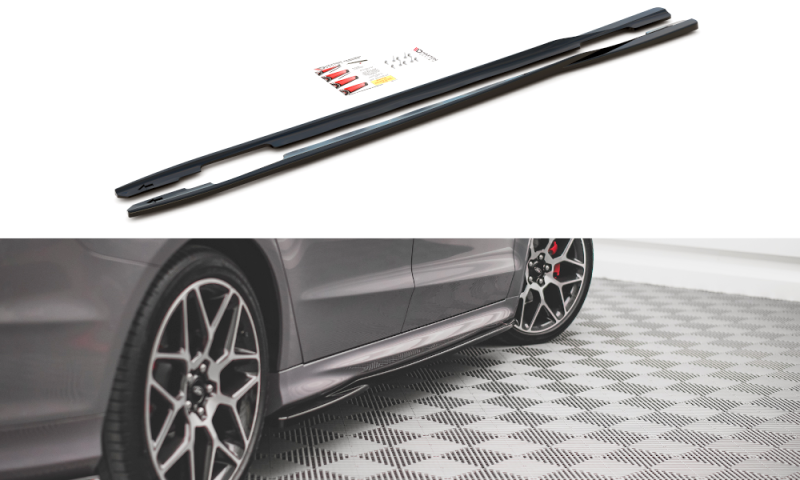 Maxton Seitenschweller Ansatz für Ford Mondeo ST-Line Mk5 Facelift schwarz Hochglanz FO-MO-5F-STLINE-SD1-G