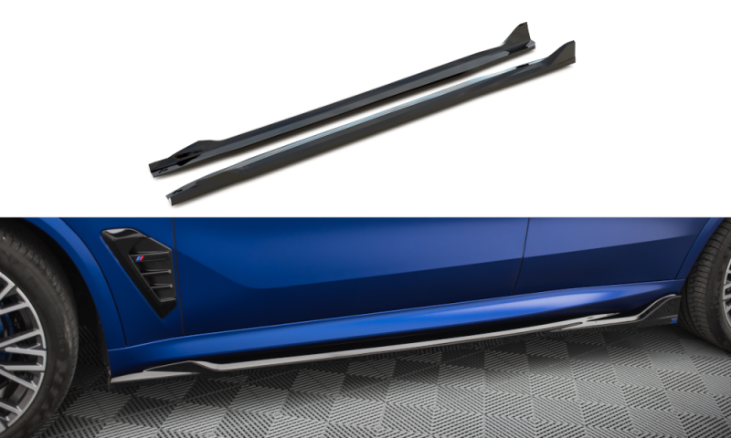 Maxton Seitenschweller Ansatz V.2 BMW X5 M-Paket G05 Facelift schwarz Hochglanz BM-X5-05F-MPACK-SD2-G
