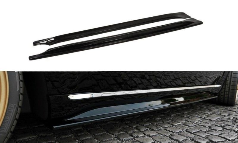 Maxton Seitenschweller Ansatz für Jeep Grand Cherokee WK2 Summit Facelift schwarz Hochglanz JE-GC-4F-SU-SD1-G