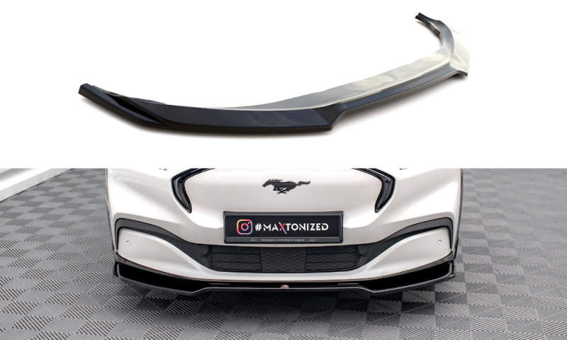 Maxton Front Ansatz V.2 für Ford Mustang Mach-E Mk1 schwarz Hochglanz FO-MU-MACHE-1-FD2-G