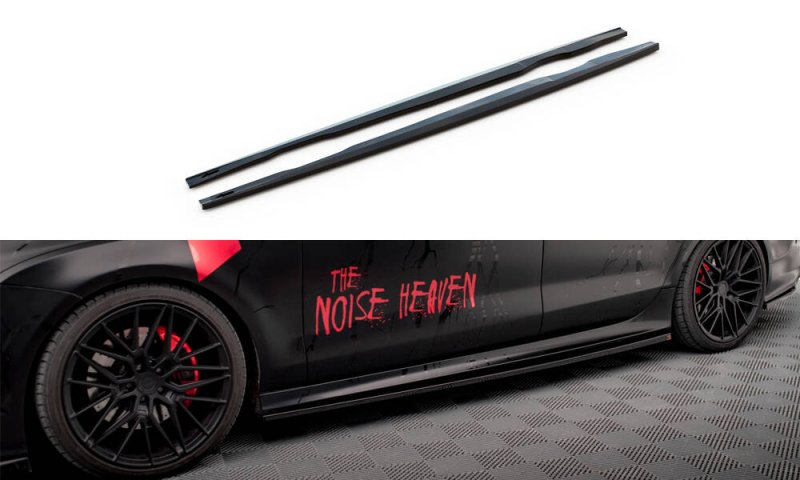 Maxton Seitenschweller Ansatz Audi A7 RS7 Look C7 schwarz Hochglanz AU-A7-C7-SLINE-SD1-G
