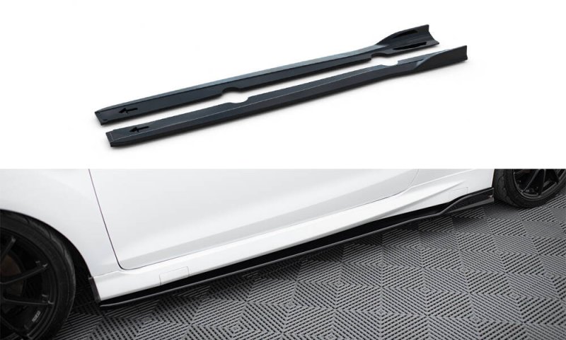 Maxton Seitenschweller Ansatz V.3 Ford Fiesta ST / ST-Line Mk7 schwarz Hochglanz FO-FI-7/7F-ST-SD3-G