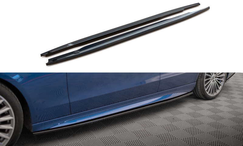 Maxton Seitenschweller Ansatz für Mercedes-Benz C AMG-Line W206 schwarz Hochglanz ME-C-206-AMGLINE-K-SD1-G