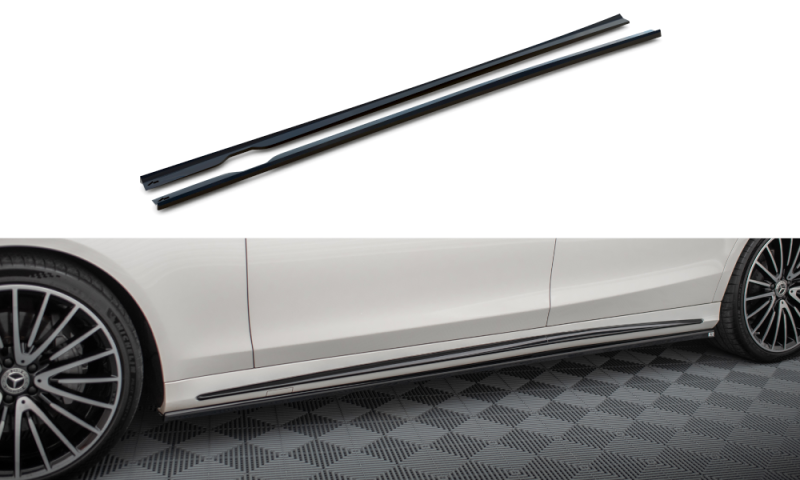 Maxton Seitenschweller Ansatz Mercedes-Benz S Lang AMG-Line W222 schwarz Hochglanz ME-S-222F-AMGLINE-SD1-G