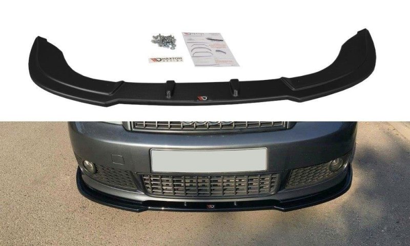 Maxton Front Ansatz V.2 für Audi A4 S-Line B6 schwarz Hochglanz AU-A4-B6-SLINE-FD2-G
