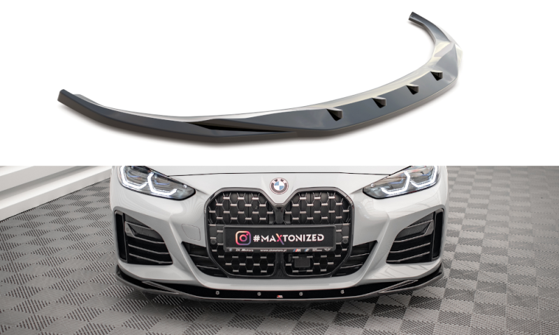 Maxton Front Ansatz V.3 für BMW 4er / i4 Gran Coupe M-Paket G26 schwarz Hochglanz BM-4-G26-MPACK-GC-FD3-G