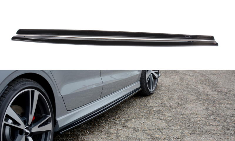 Maxton Seitenschweller Ansatz für Audi RS3 8V FL Limousine schwarz Hochglanz AU-RS3-8VF-S-SD1-G