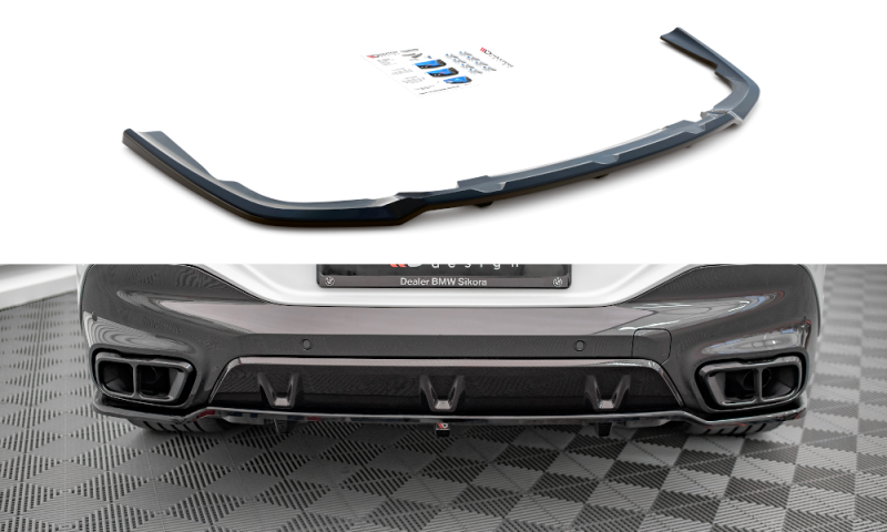 Maxton Mittlerer Diffusor Heck Ansatz DTM Look für BMW X6 M-Paket G06 schwarz Hochglanz BM-X6-06-MPACK-RD1G+RD2-G