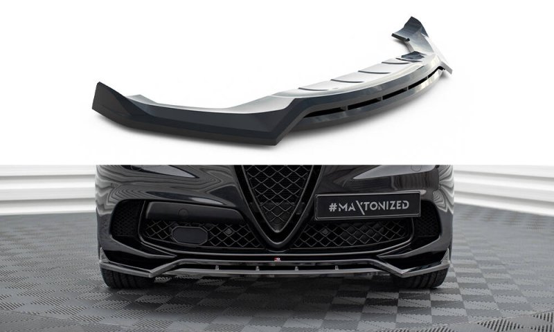 Maxton Front Ansatz Alfa Romeo Stelvio Quadrifoglio Mk1 schwarz Hochglanz AL-ST-1-QV-FD1G+FD1R-G