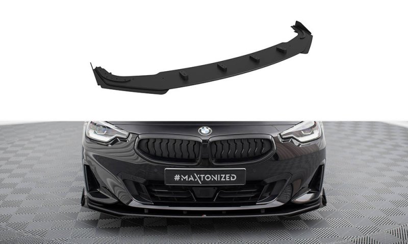 Maxton Street Pro Front Ansatz + Flaps BMW 2 Coupe G42 schwarz Hochglanz BM2G42CNC-FD1B+FSF1-G