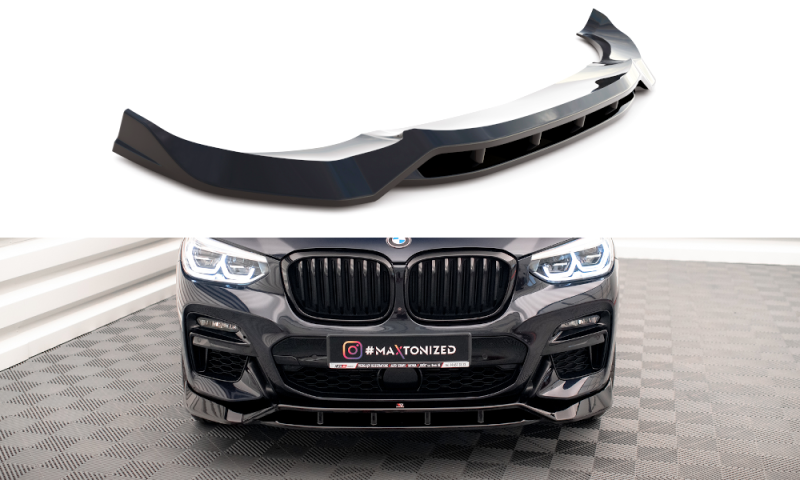 Maxton Front Ansatz V.2 für  BMW X3 M40d / M40i / M-Paket G01  schwarz Hochglanz BM-X3-01-M40-FD1G+FD1R-G