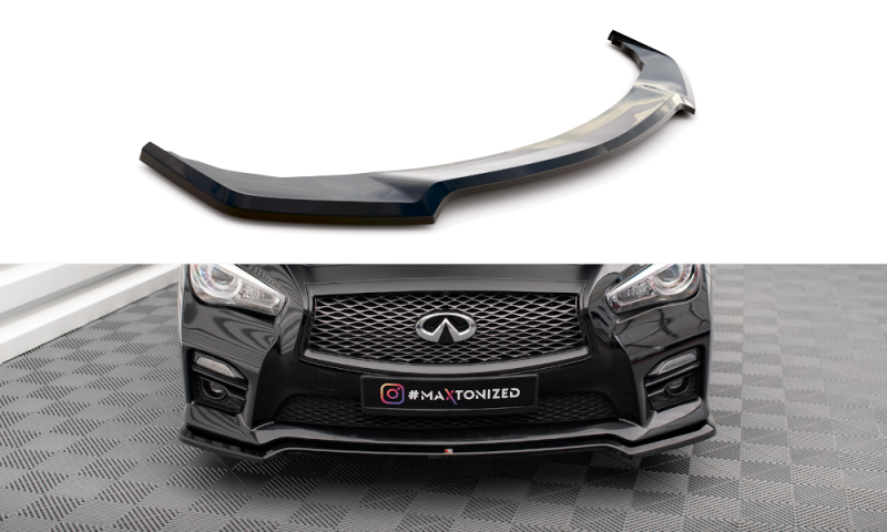Maxton Front Ansatz V.1 für Infiniti Q50 S Mk1 schwarz Hochglanz IN-Q50S-1-FD1-G