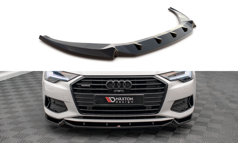 Maxton Front Ansatz V.2 für Audi A6 C8 schwarz Hochglanz AU-A6-C8-FD2-G