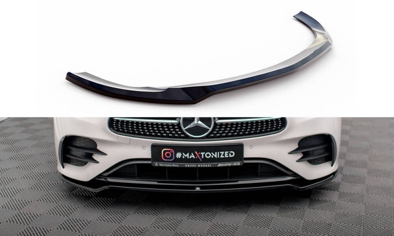 Maxton Front Ansatz V.1 Mercedes-Benz E-Klasse W213 Coupe Facelift (C238 Facelift) / Cabriolet (A238 Facelift) AMG-Line / 53 AMG schwarz Hochglanz ME-E-213F-AMGLINE-C-FD1-G
