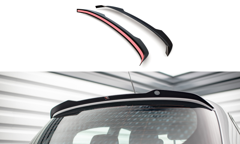 Maxton Spoiler CAP Abrisskante V.2 BMW 1er E81 Facelift schwarz Hochglanz BM-1-81F-CAP2-G